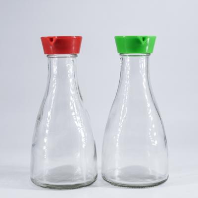 China Food Top Grade Condiment Glass Bottle 150ml Soy Sauce Bottle With Plastic Cap for sale