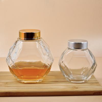 China Fancy Honey Jars 220ml 380ml Eco - Friendly Recyclable Container For Honey With Aluminum Cap for sale