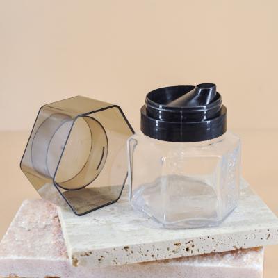 China Eco-friendly recyclable glass honey jam honey hexagon glass jar 250g 350g 500g 750g with twist off cap for sale