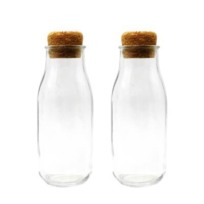 China Clear Beverage 350ml Juice Bottle Glass Milk Bottle With Screw Cap Glass Bottle for sale