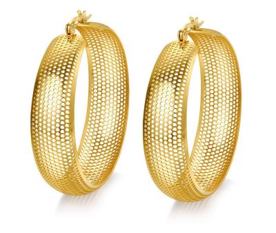 China 2021 New CLASSIC High Quality Stainless Steel Gold Plated Large Simple Circle Earrings Women Fashion Jewelry Wholesale Clip Clutch Circle for sale