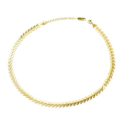 China 2021 Wholesale Hiphop Stainless Steel Fishbone Scarves Bohemia Simple Vintage Chain Gold Plated Wholesale Jewelry Women Chain Men for sale