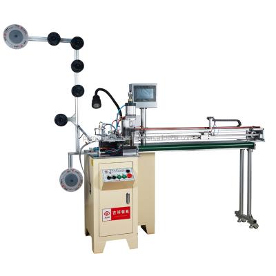 China Automatic Plastic Zipper Narrow End Cutting Machine Wirh Robot Nylon Arm for sale