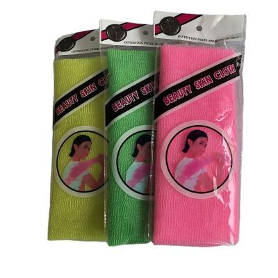 China EXFOLIATE Cheapest Nylon Bath Towel Exfoliating Wash Cloth Beauty Skin Cloth Bubble Wash Polish Towel for sale