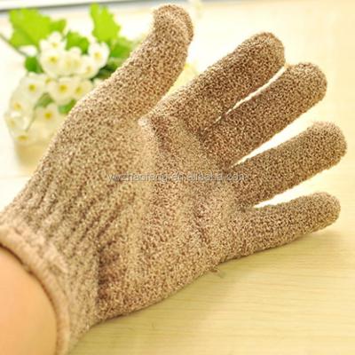 China Nylon Exfoliating Body Bath Glove Five Finger Bath Scrub Glove for sale