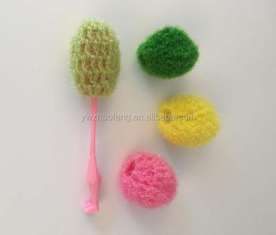 China Sustainable Hand Crochet Korea Lovely Yarn Polyester Bottle Dish SCRUBBIES Brush for sale