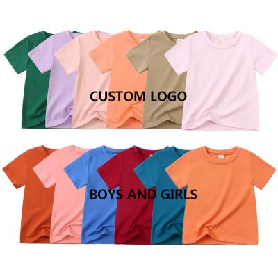 China Anti-Shrink Children soft T-shirt Custom Logo Printing 100% Cotton Plain Blank Kids Baby Girl Boy toddler Tee shirt for sale