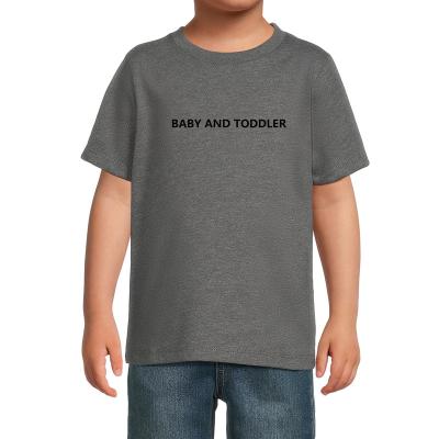 China Anti-Shrink Basic Cotton baby t-shirt drop shoulder custom logo t shirt for kids boys for sale