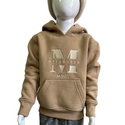 China Anti-Shrink Kids cotton plain hoodie embroidery pullover sweatshirt fleeced children boys girls hoodies for sale