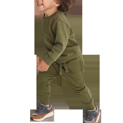 China Casual Wholesale Kids Plain Cotton Jogging Suits Toddler Boy Girl Sportswear Sweatsuit Children's Sweatshirt & jogger pant for sale