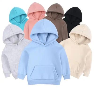 China Anti-Shrink Unisex Baby Sweatshirt Hooded Toddler Sweatshirt Kids Solid Hoodies Casual Long Sleeve Pullover Fall Winter Clothes for sale