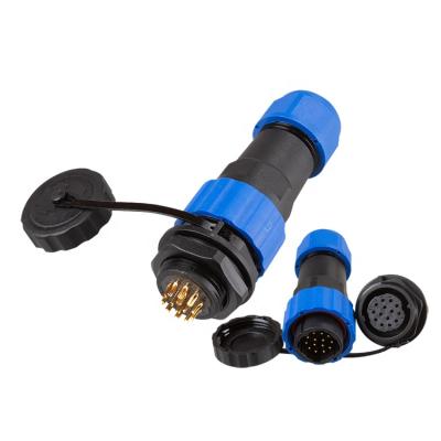 China Outdoor Circular Industrial Male Female Power 14 Pin Male Female Cable Plug Mount M20 SD20 Locknut 5A Plug Waterproof Connector for sale