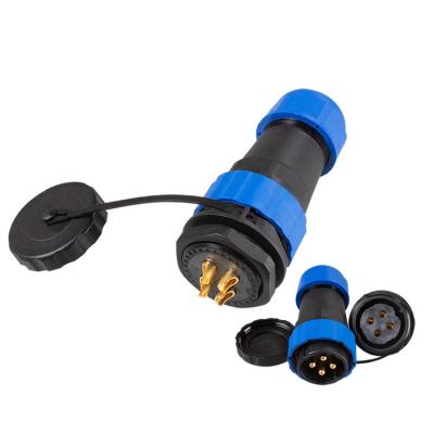 China Power Latest Hot Selling IP68 Threaded Panel Mount SD28 Locknut 4 Pin 45A M28 Plastic Circular Waterproof Power Socket Connector for sale