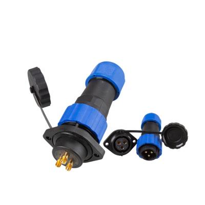 China Power Panel Mount PS SD20 M20 High Quality Threaded Plastic Flange 3Pin 25A Socket Male Female Cable Waterproof Connectors for sale