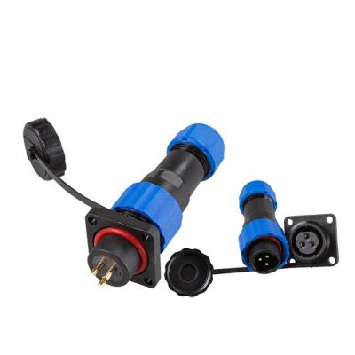 China Power panel mount M16 SD16 square 3pin 10A outdoor circular industrial socket cable power IP68 waterproof connector for sale