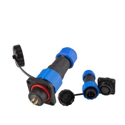 China Power Panel Mount M16 SD16 Square 4pin 5A Outdoor Circular Industrial Plug Cable Power IP68 Waterproof Connector for sale