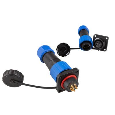 China Power Panel Mount M16 SD16 Square 5pin 5A Outdoor Circular Industrial Plug Cable Power IP68 Waterproof Connector for sale