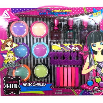 China Make Up Hair Chalk Set For Kids With Glitter Peel Off Nail Polish Beauty Set for sale