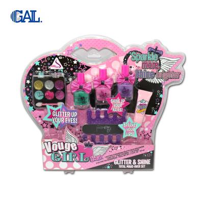 China Make up fashion girl shinning eyeshadow and nail polish combination cosmetic set for sale