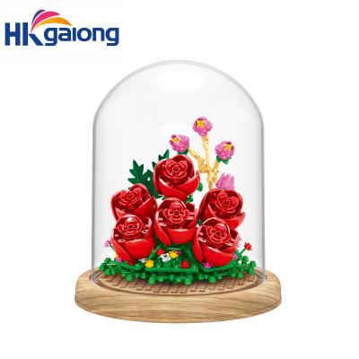 China 2021 construction toy NEW TOYS GIFT SET COLORFUL PLASTIC FLOWERS BUILDING BLOCKS FOR KIDS for sale