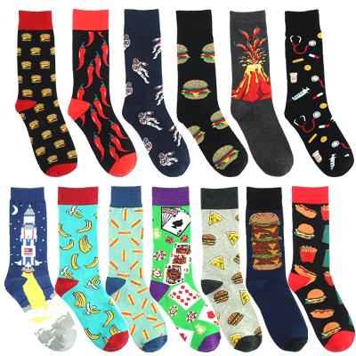 China New Design Breathable Tube Food Happy Cartoon Fruit Print 3D Tide Socks Funny Socks Men Women Funny Socks for sale