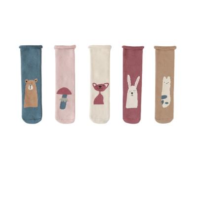 China New Design Breathable Cotton Baby Socks Colorful Simple Baby Knee High Socks Cartoon Jacquard Kids Socks for sale