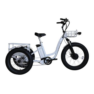 China Cargo front and rear big wheel freestyle freestyle three basket electric cargo tricycles for sale for sale