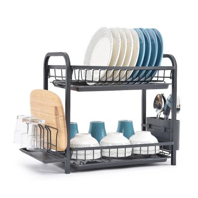 China New Detachable Stocked Kitchen Rack Shelf Stainless Steel Racks Dish Rack Basket for sale