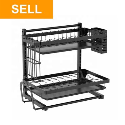 China New Kitchen Design 3 Rack Dryer Rack Dryer Dish Rack Drain Board 2 Plastic Metal Racks Irons And Frame Tier Storage Racks for sale