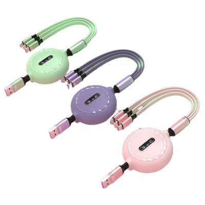 China MP3/MP4 Player Adjustable 3 In 1 Universal USB Cable 3A Fast Charging Multi Charger Cable for sale