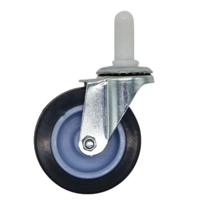 China PIVOT Refined Bearing 3 Inch Light Duty Stem PVC Industrial Casters Wheels For Delivery Cart for sale