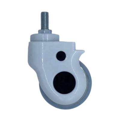 China Brand New Universal Wheel Hospital Threaded Stem Universal Swivel 3 Inch White Medical PU Casters Wheel for sale