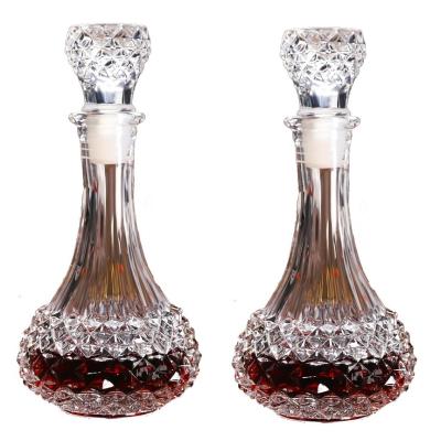 China Ball Type Embossed Wine Glass Decanter Transparent LHGB056 Food Grade à venda