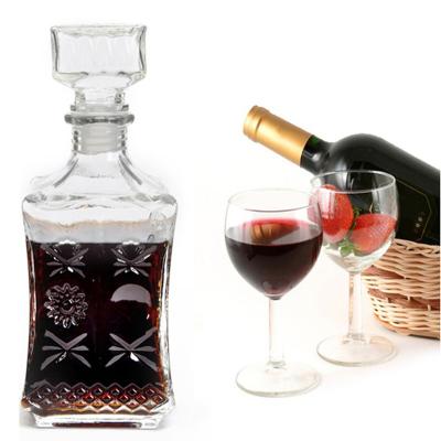 China Stylish Classic Wine Glass Decanter Heavy Cut 30oz  LHGB054 Transparent à venda