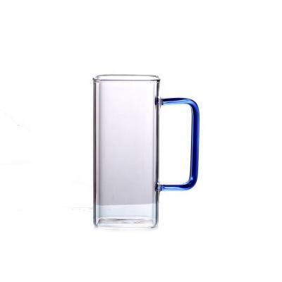 China New Design Glass Cups Square Glass Coffee Mugs Wholesale Glass Tea Cups for sale