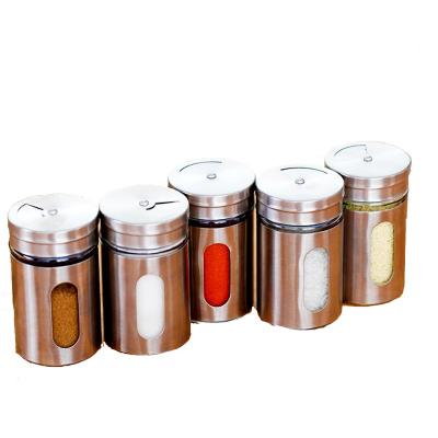 China Transparent 3oz Glass Condiment Jars with Adjustable Flow Top LHKS006 for sale