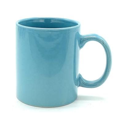 China Aqua Blue 11oz Ceramic Coffee Cup Classic blank Sustainable print custom logo à venda