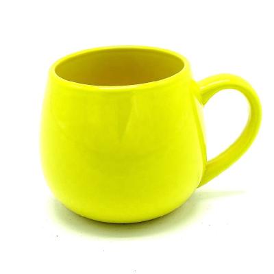 China Yellow Jumbo Mugs Glossy 12oz Ceramic Coffee Mugs for Coffee Set of 4 à venda