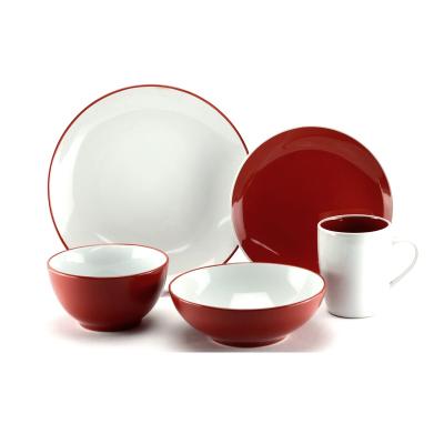 China Luxurious Stoneware Dish Set 16Piece On-glazed All-Season LHDST005 for sale