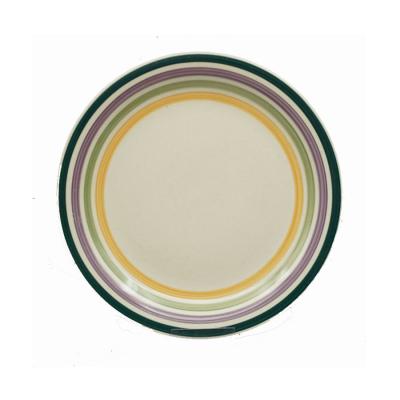 China Rustic Brand Rainbow Stripe Ceramic Stoneware Dinner Plates Set at Muanfacturer Price for sale