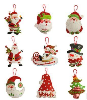 China Christmas decorations paper card welcome door window ornaments hung on Santa snowman was hanger for sale