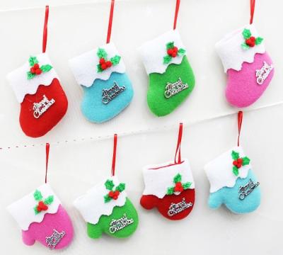 China Mini Christmas boots and  gloves Christmas  decorations hang on Christmas tree for sale