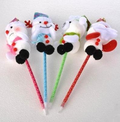 China Christmas gift Santa Claus, snowman pen Big head doll ballpoint pen Interesting gifts for children for sale