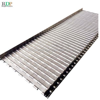 China Heat Resistant Stainless Steel Chip Removal Chain Plate All Chain Plate 304 Material Seamless Conveyor Belt Chip Removal Chain Plate for sale