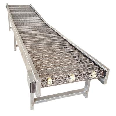 China Hotels Belt Conveyor For Stainless Steel Mesh Chain Type Belt Conveyor Draining And Cleaning Equipment For Food Industry for sale