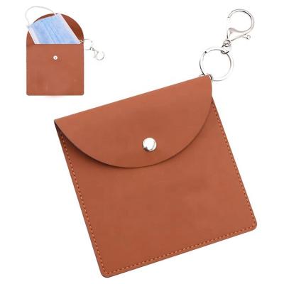 China Viable Wholesale Dustproof Masking Bag PU Storage Box Keeper Personal Leather Case Face Masking Holder for sale