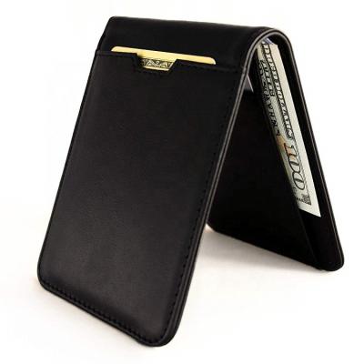 China Custom Luxury RFID Elegance Designer Mens Slim Bifold Card Rfid Travel Wallet for sale