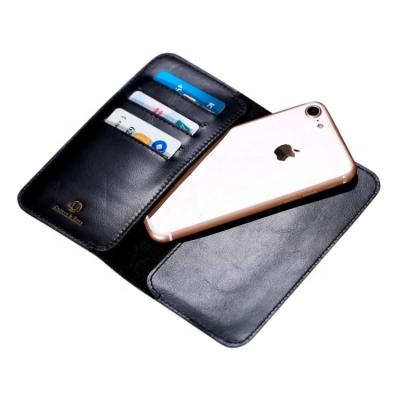 China Luxury Genuine Leather Flip Wallet Accessory Mobile Cell Phone Case Simple Style Card Holder Mobile Phone Wallet for sale