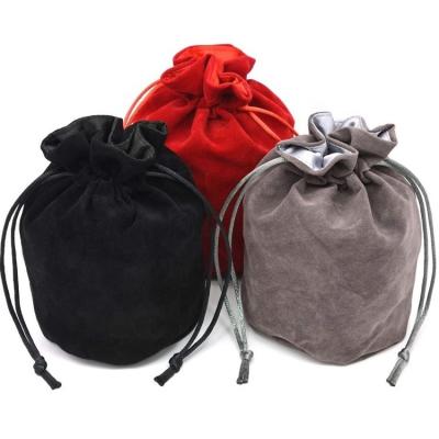 China Dies Pouch High Grade Velvet Fabric Jewelry Gift Bag Drawstring Cut Out Pouch With Satin Lining for sale