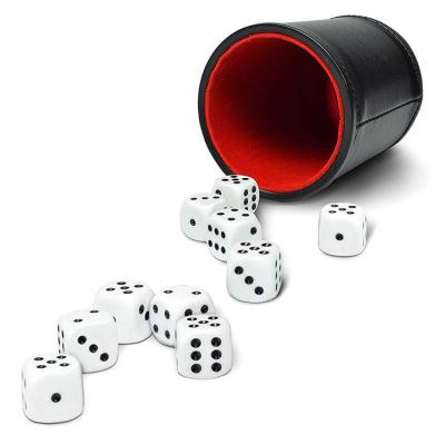 China For Entertainment At Bar/ktv/club Hot Selling PU Leather Liars Die Cut Cup Set With 6 Dot Dices for sale